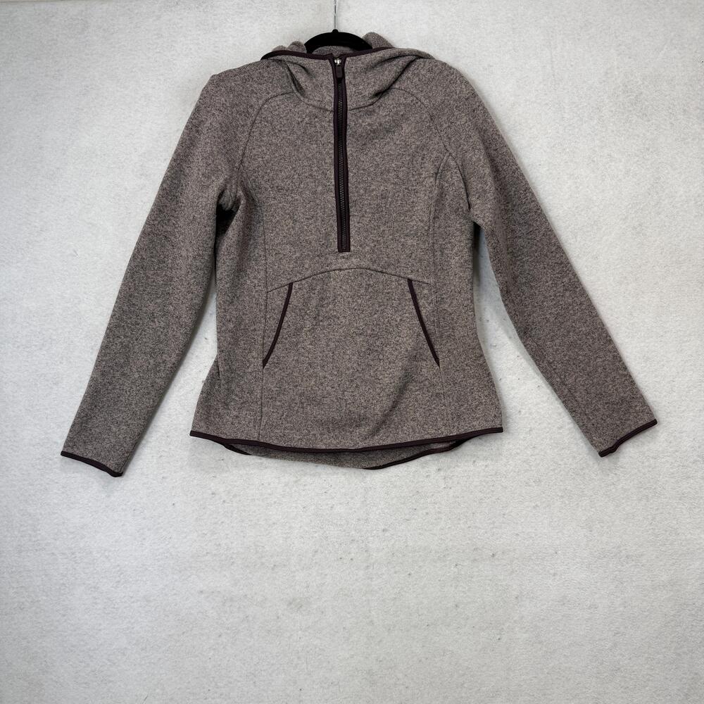 Lululemon Hoodie Womens 8 Purple Knit Fleece 1/2 Zip High Neck Kangaroo Pocket